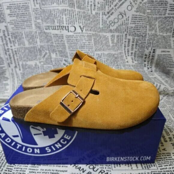 BEST NWTWomen's Mink Suede Birkenstock Boston Shoes - Narrow Fit
